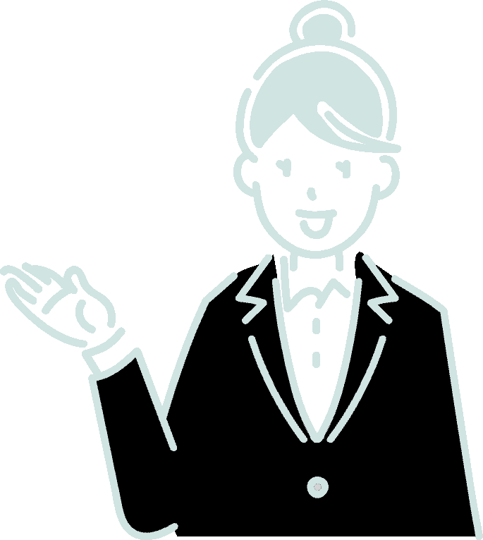 案内する相談員のイラスト